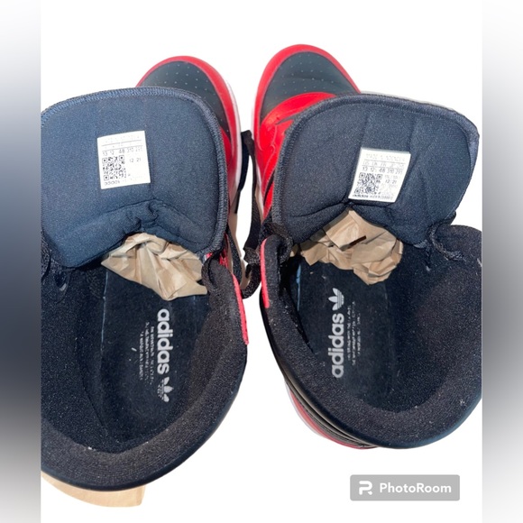 ADIDAS ORIGINALS TOP TEN RB BLACK AND RED MENS 13 HI TOP SNEAKERS - Picture 7 of 7